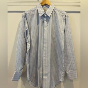 Custom Men's Blue Striped Dress Shirt
